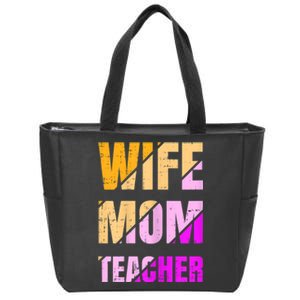 Womens Wife Mom Teacher Mothers Day Retro Momma Life Mommy Zip Tote Bag