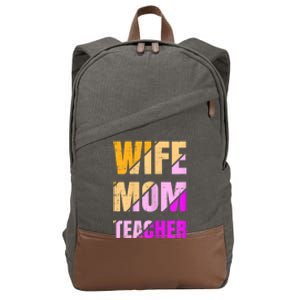 Womens Wife Mom Teacher Mothers Day Retro Momma Life Mommy Cotton Canvas Backpack