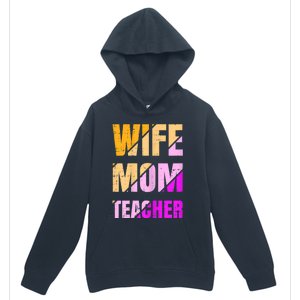 Womens Wife Mom Teacher Mothers Day Retro Momma Life Mommy Urban Pullover Hoodie