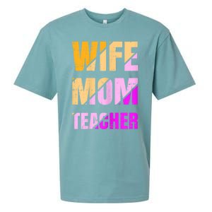 Womens Wife Mom Teacher Mothers Day Retro Momma Life Mommy Sueded Cloud Jersey T-Shirt