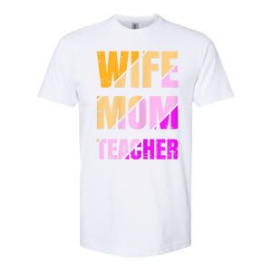 Womens Wife Mom Teacher Mothers Day Retro Momma Life Mommy Softstyle CVC T-Shirt