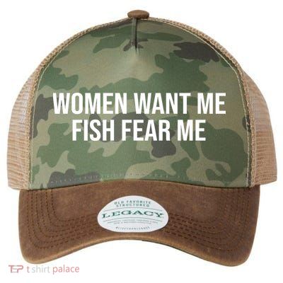 Women Want Me Fish Fear Me Funny Fishing Legacy Tie Dye Trucker Hat