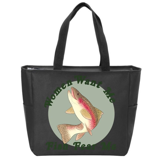 Women Want Me Fish Fear Me Active Zip Tote Bag