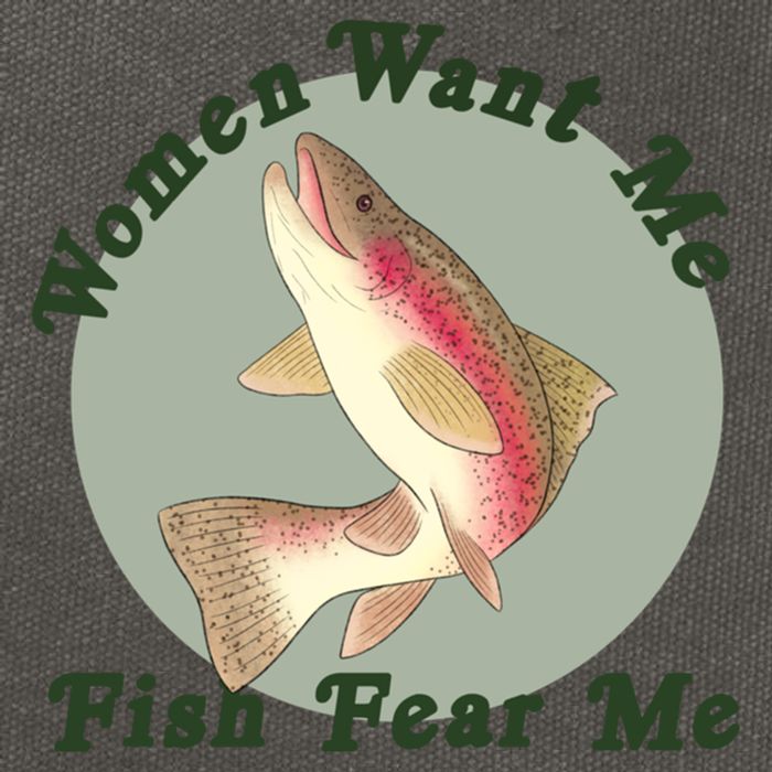 Women Want Me Fish Fear Me Active Cotton Canvas Backpack