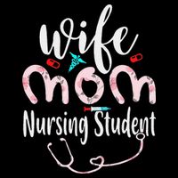 Womens Wife Mom Nursing Student Mom Mothers Day Nurses Flat Bill Trucker Hat