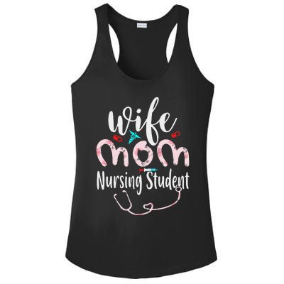 Womens Wife Mom Nursing Student Mom Mothers Day Nurses Ladies PosiCharge Competitor Racerback Tank