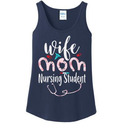 Womens Wife Mom Nursing Student Mom Mothers Day Nurses Ladies Essential Tank