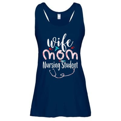 Womens Wife Mom Nursing Student Mom Mothers Day Nurses Ladies Essential Flowy Tank