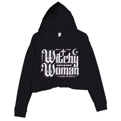 Witchy Wicca Moon Cute Gift Crop Fleece Hoodie