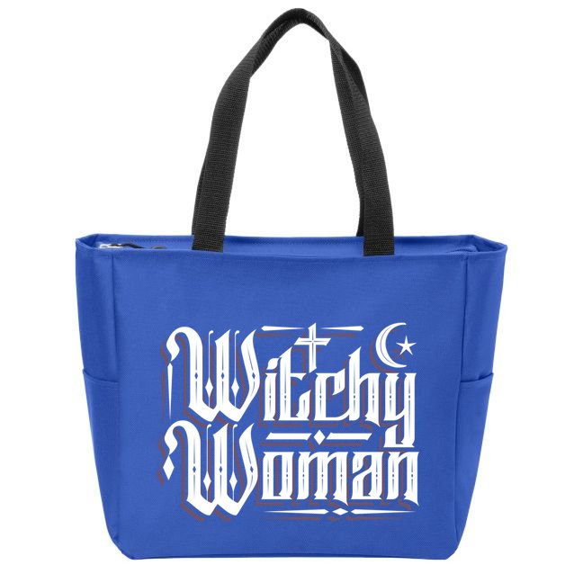 Witchy Wicca Moon Cute Gift Zip Tote Bag