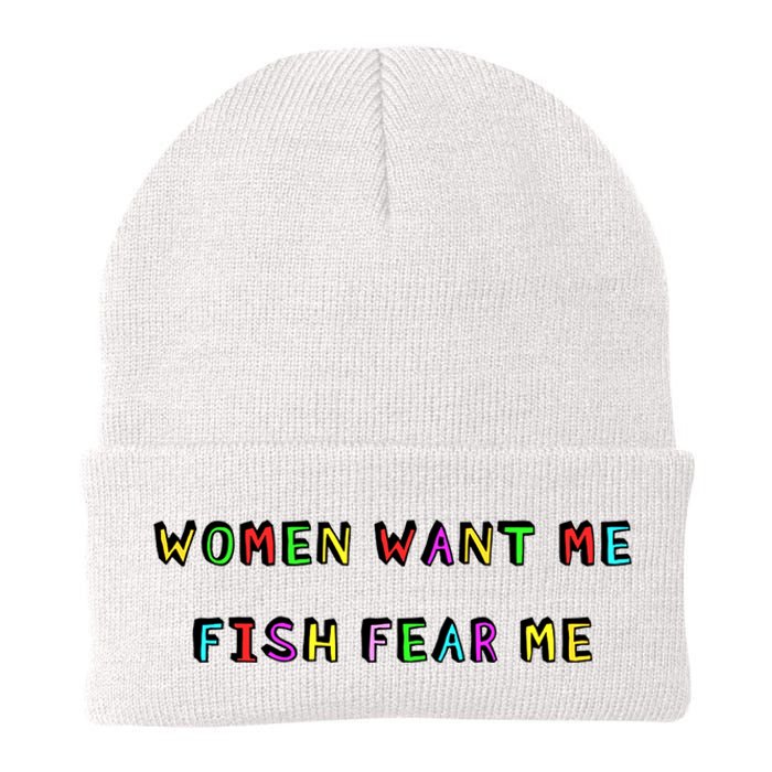 Women Want Me Fish Fear Me Funny Fishing Knit Cap Winter Beanie