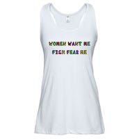 Women Want Me Fish Fear Me Funny Fishing Ladies Essential Flowy Tank