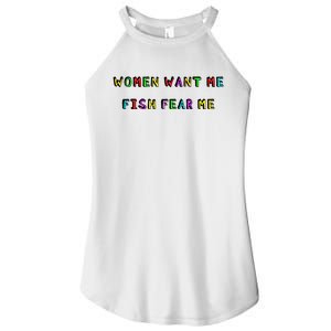 Women Want Me Fish Fear Me Funny Fishing Women's Perfect Tri Rocker Tank