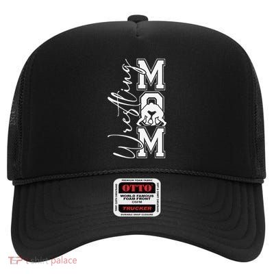Women Wrestling Mom Funny Wrestle Wrestler Mothers Day Gift High Crown Mesh Back Trucker Hat