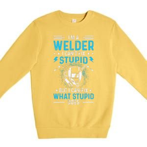 Welder Welding Matching Funny Gift Fathers Day Gift Premium Crewneck Sweatshirt