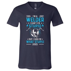 Welder Welding Matching Funny Gift Fathers Day Gift V-Neck T-Shirt