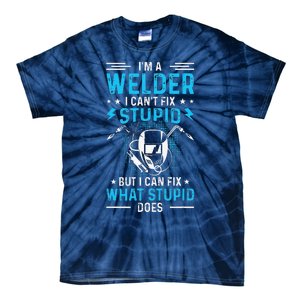 Welder Welding Matching Funny Gift Fathers Day Gift Tie-Dye T-Shirt