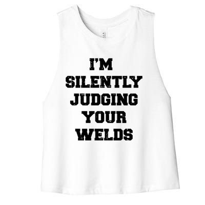 Welder Welding Metal Worker Blacksmith Fabricator Gift Women's Racerback Cropped Tank