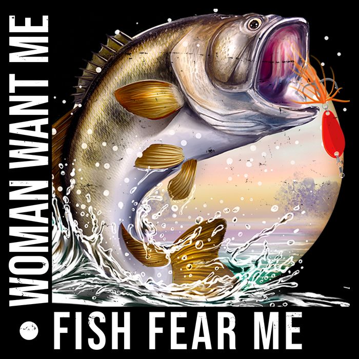 Women Want Me Fish Fear Me Bass Fisherman Funny Flatbill Hat