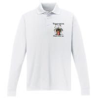 Women Want Me Plants Fear Me Performance Long Sleeve Polo