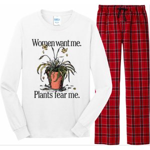 Women Want Me Plants Fear Me Long Sleeve Pajama Set