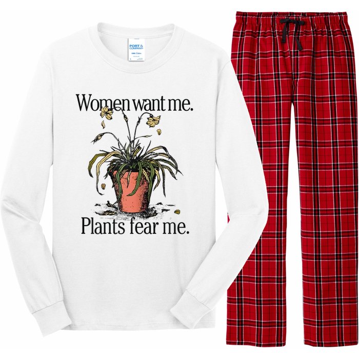 Women Want Me Plants Fear Me Long Sleeve Pajama Set