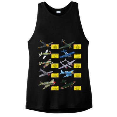 Ww2 Warplanes Most Lethal Airplanes P51 Mustang Ladies PosiCharge Tri-Blend Wicking Tank