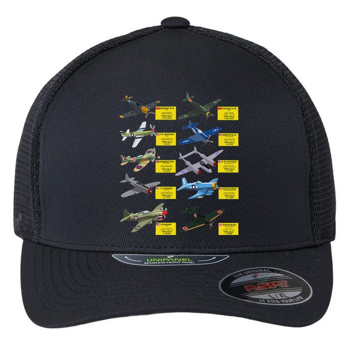 Ww2 Warplanes Most Lethal Airplanes P51 Mustang Flexfit Unipanel Trucker Cap