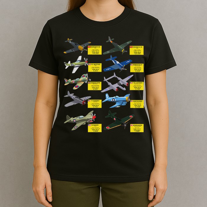 Ww2 Warplanes Most Lethal Airplanes P51 Mustang T-Shirt