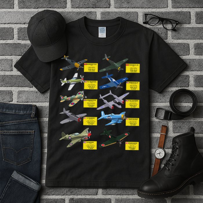 Ww2 Warplanes Most Lethal Airplanes P51 Mustang Tall T-Shirt