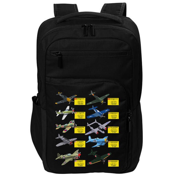 Ww2 Warplanes Most Lethal Airplanes P51 Mustang Impact Tech Backpack