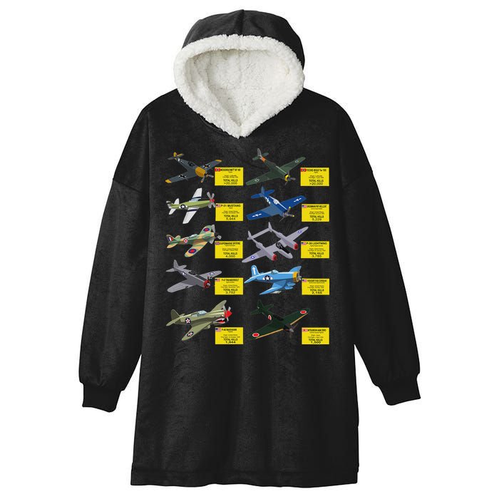Ww2 Warplanes Most Lethal Airplanes P51 Mustang Hooded Wearable Blanket