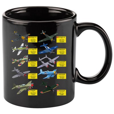 Ww2 Warplanes Most Lethal Airplanes P51 Mustang 11oz C Handle Ceramic Mug