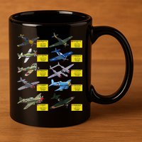 Ww2 Warplanes Most Lethal Airplanes P51 Mustang 11oz C Handle Ceramic Mug