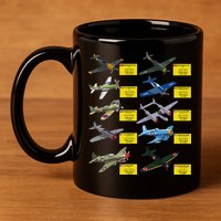 Ww2 Warplanes Most Lethal Airplanes P51 Mustang 11oz C Handle Ceramic Mug