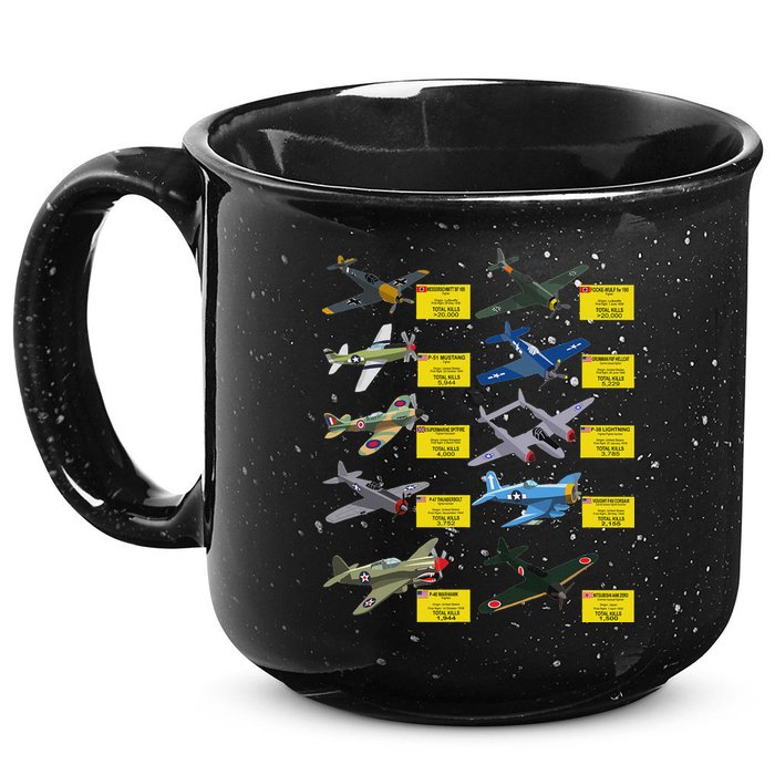 Ww2 Warplanes Most Lethal Airplanes P51 Mustang 15oz Campfire Ceramic Mug