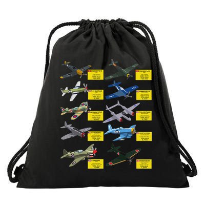 Ww2 Warplanes Most Lethal Airplanes P51 Mustang Drawstring Bag