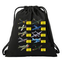 Ww2 Warplanes Most Lethal Airplanes P51 Mustang Drawstring Bag