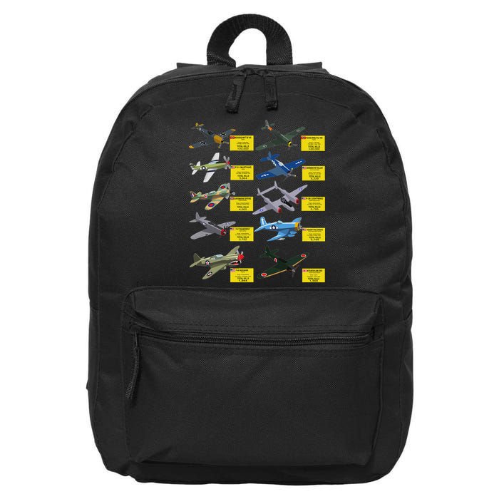Ww2 Warplanes Most Lethal Airplanes P51 Mustang 16 in Basic Backpack