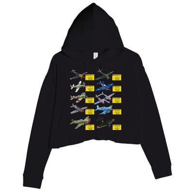 Ww2 Warplanes Most Lethal Airplanes P51 Mustang Crop Fleece Hoodie