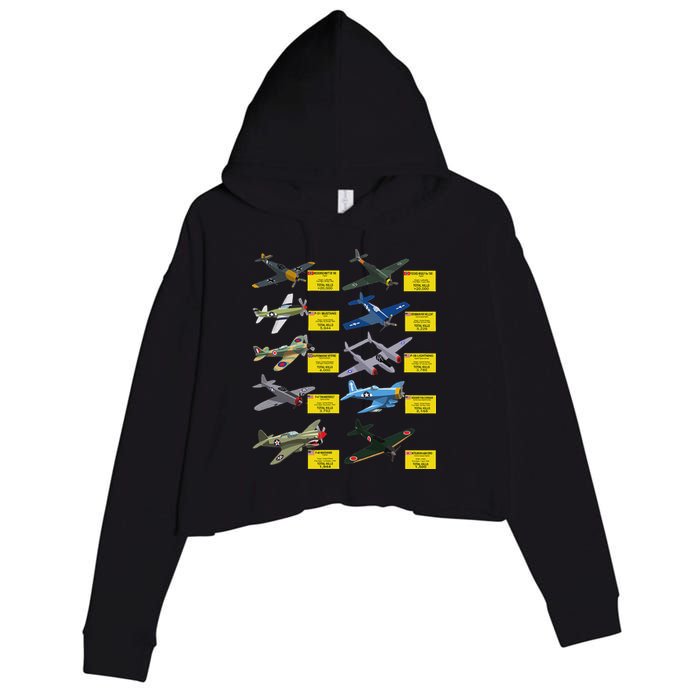 Ww2 Warplanes Most Lethal Airplanes P51 Mustang Crop Fleece Hoodie