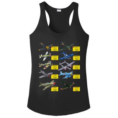 Ww2 Warplanes Most Lethal Airplanes P51 Mustang Ladies PosiCharge Competitor Racerback Tank