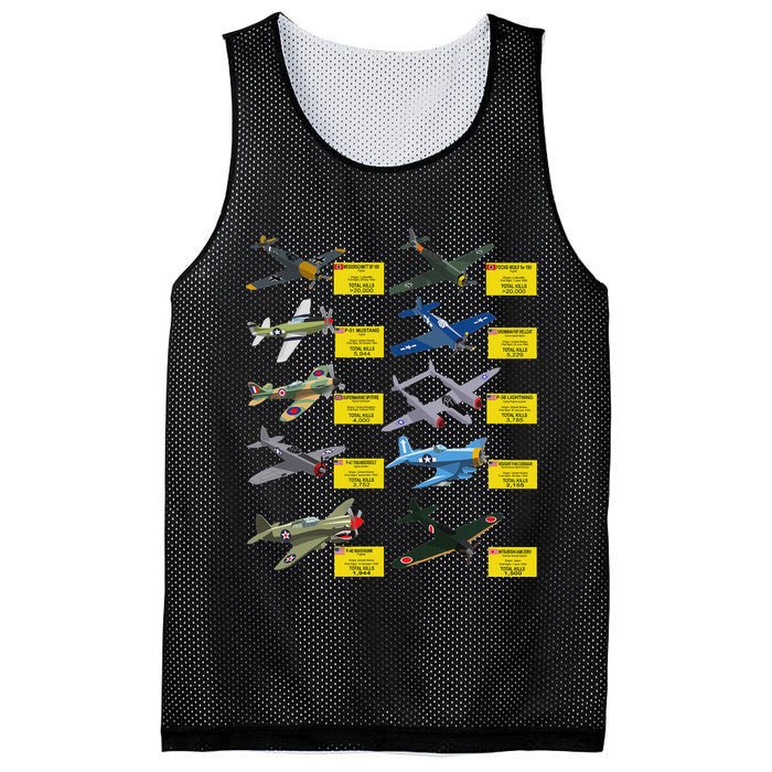 Ww2 Warplanes Most Lethal Airplanes P51 Mustang Mesh Reversible Basketball Jersey Tank