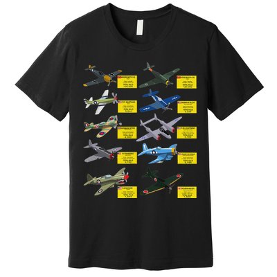 Ww2 Warplanes Most Lethal Airplanes P51 Mustang Premium T-Shirt