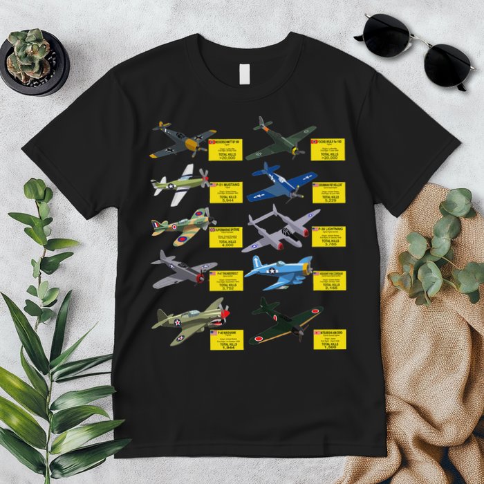 Ww2 Warplanes Most Lethal Airplanes P51 Mustang Premium T-Shirt