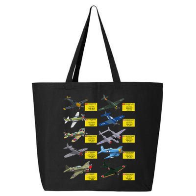 Ww2 Warplanes Most Lethal Airplanes P51 Mustang 25L Jumbo Tote