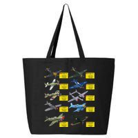 Ww2 Warplanes Most Lethal Airplanes P51 Mustang 25L Jumbo Tote