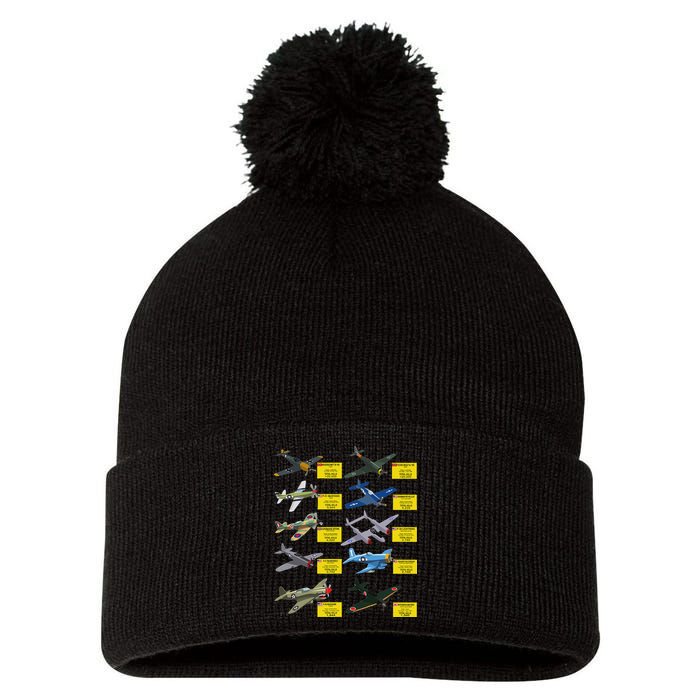 Ww2 Warplanes Most Lethal Airplanes P51 Mustang Pom Pom 12in Knit Beanie