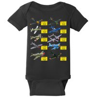 Ww2 Warplanes Most Lethal Airplanes P51 Mustang Baby Bodysuit