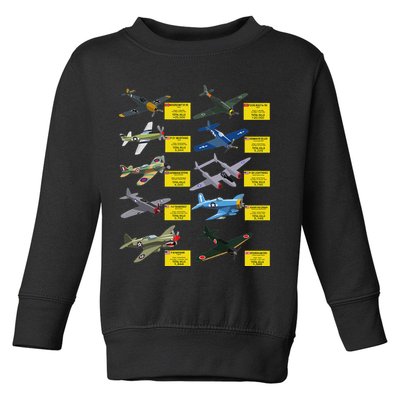 Ww2 Warplanes Most Lethal Airplanes P51 Mustang Toddler Sweatshirt